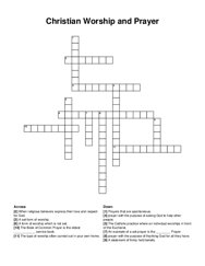Christian Worship and Prayer crossword puzzle