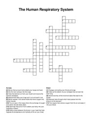 The Human Respiratory System crossword puzzle