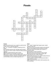Floods crossword puzzle