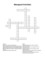 Manageral Activities crossword puzzle