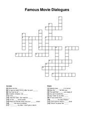 Famous Movie Dialogues crossword puzzle