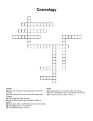 Cosmology crossword puzzle