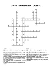 Industrial Revolution Glossary crossword puzzle