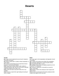 Deserts crossword puzzle