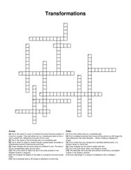 Transformations crossword puzzle