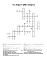 The History of Commerce crossword puzzle