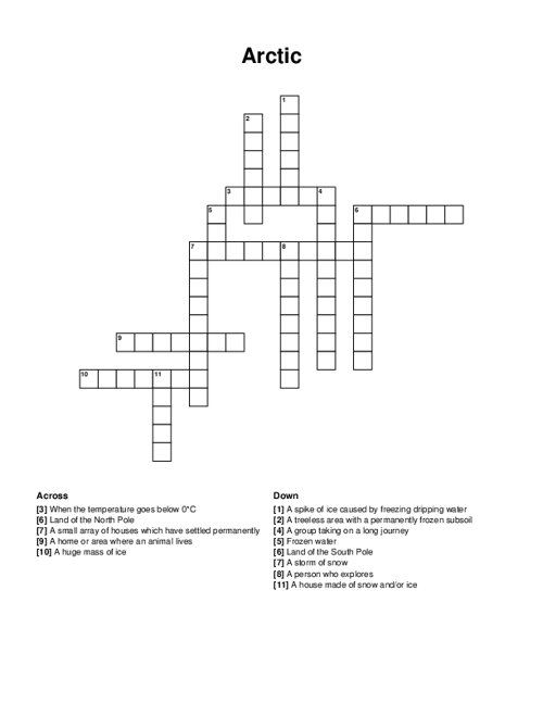 Arctic Crossword Puzzle