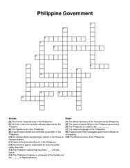 Philippine Government crossword puzzle