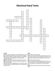 Electrical Hand Tools crossword puzzle