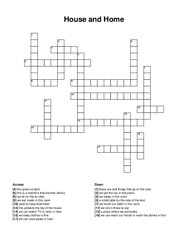 House and Home crossword puzzle