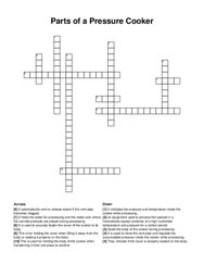 Parts of a Pressure Cooker crossword puzzle