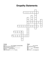 Empathy Statements crossword puzzle