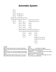 Axiomatic System crossword puzzle