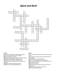 Spine and Skull crossword puzzle
