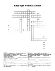 Employee Health & Safety crossword puzzle
