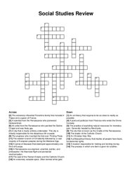 Social Studies Review crossword puzzle