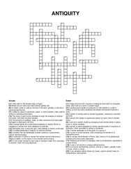 ANTIQUITY crossword puzzle