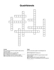 Quadrilaterals crossword puzzle