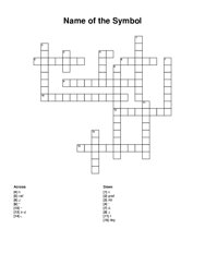 Name of the Symbol crossword puzzle
