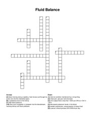 Fluid Balance crossword puzzle