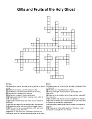 Gifts and Fruits of the Holy Ghost crossword puzzle