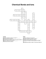Chemical Bonds and Ions crossword puzzle