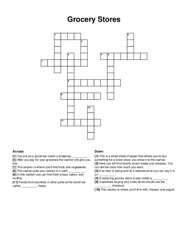 Grocery Stores crossword puzzle