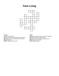 Farm Living crossword puzzle