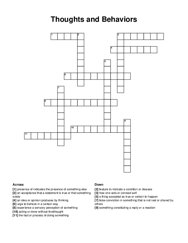 Thoughts and Behaviors crossword puzzle