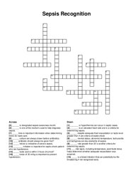 Sepsis Recognition crossword puzzle