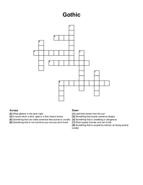 Gothic Crossword Puzzle