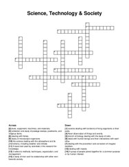 Science, Technology & Society crossword puzzle