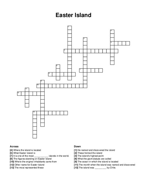 Easter Island Crossword Puzzle