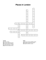 Places in London crossword puzzle