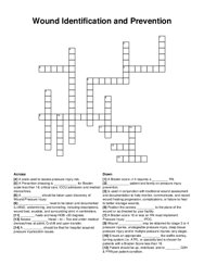 Wound Identification and Prevention crossword puzzle