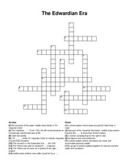 The Edwardian Era crossword puzzle