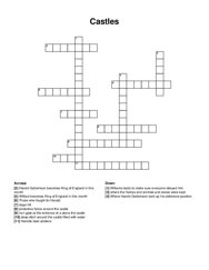Castles crossword puzzle