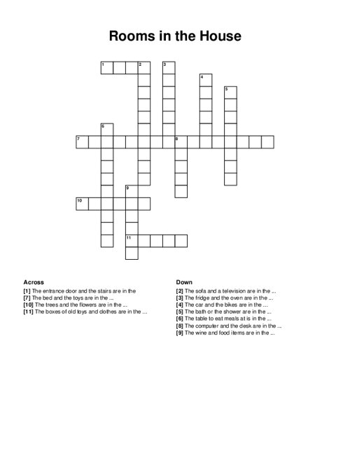 Rooms in the House Crossword Puzzle
