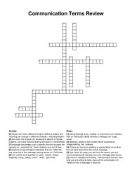 Communication Terms Review crossword puzzle