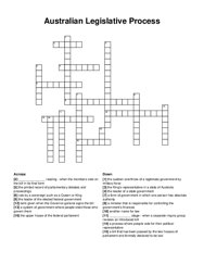 Australian Legislative Process crossword puzzle