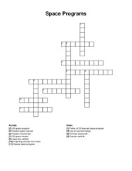 Space Programs crossword puzzle