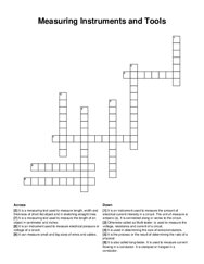 Measuring Instruments and Tools crossword puzzle