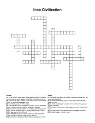 Inca Civilization crossword puzzle