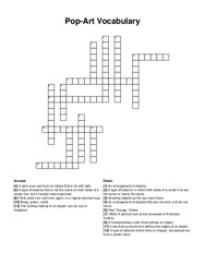 Pop-Art Vocabulary crossword puzzle