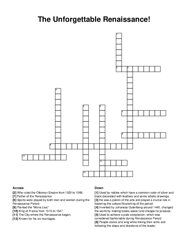 The Unforgettable Renaissance! crossword puzzle