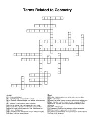 Terms Related to Geometry crossword puzzle