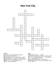 New York City crossword puzzle