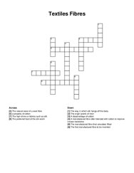 Textiles Fibres crossword puzzle