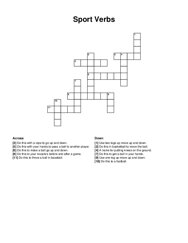 Sport Verbs crossword puzzle