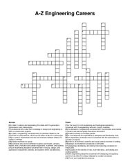 A-Z Engineering Careers crossword puzzle